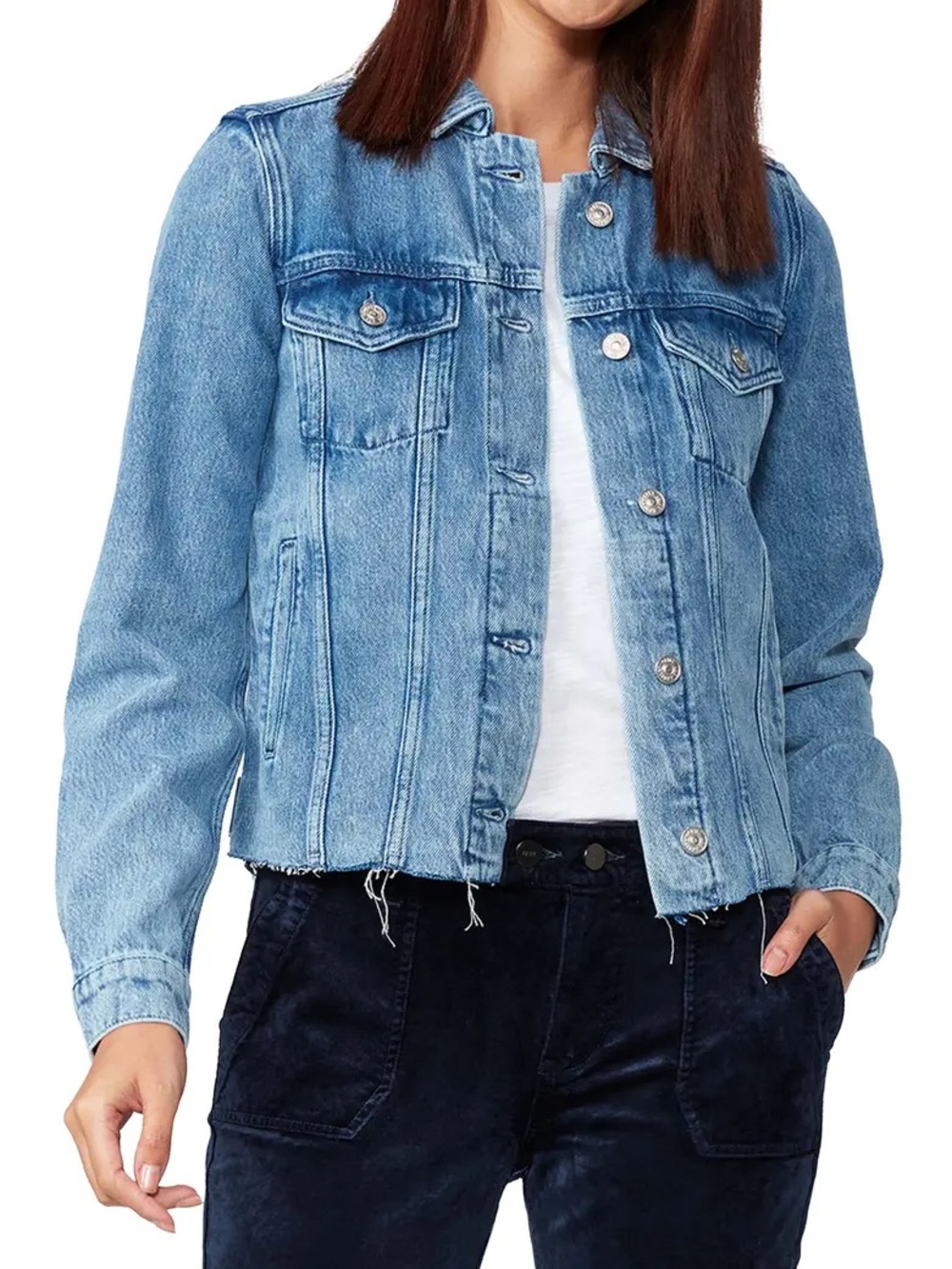 PAIGE Rowan Raw Hem Denim Jacket